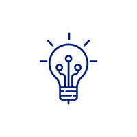 idea bulb graphic in blue