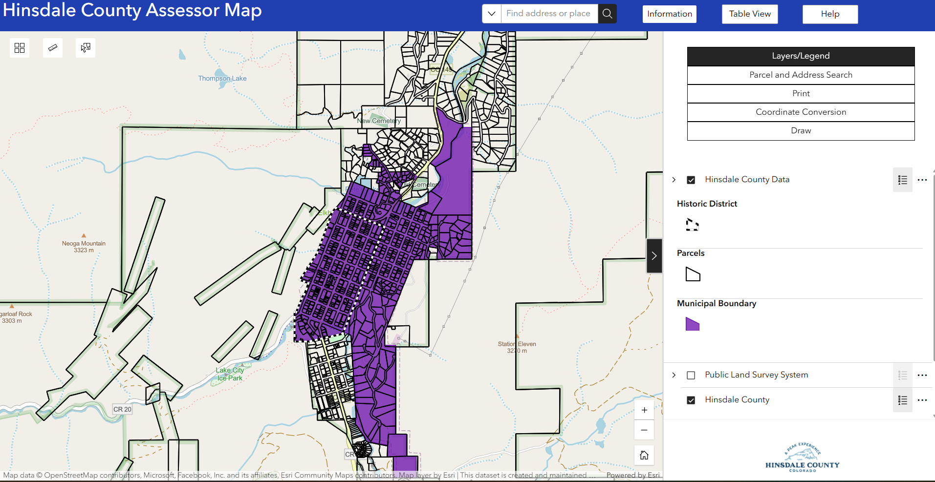 Hinsdale County Assessor Map